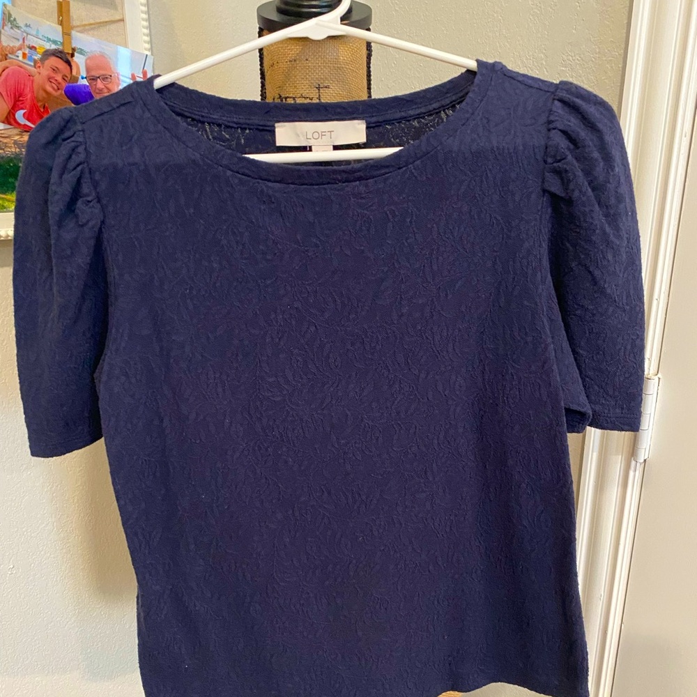 Ann Taylor Loft Navy Top